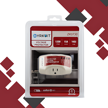 Zyrkuit Protector Electrónico de Voltaje y Sobretensión – Máxima Protección para Refrigeradores (Hasta 27 cu. ft.) | Protección Contra Altos/Bajos Voltajes, Apagones y Picos Eléctricos